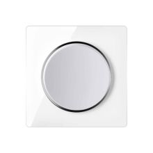 Light switch with glass cover frame in white