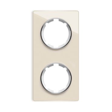 2-gang glass frame, vertical, series: Garda, beige
