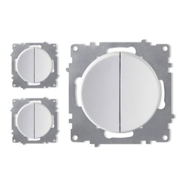 3х 2-gang one-way switch set - white