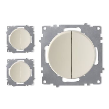 3х 2-gang one-way switch set - beige