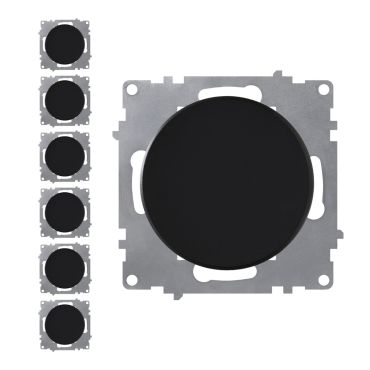 7x 1-gang one-way switch set - black