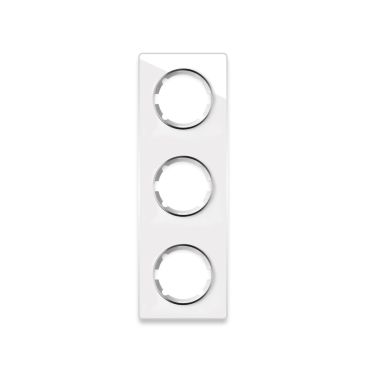 3-gang glass frame, vertical, series: Garda, white