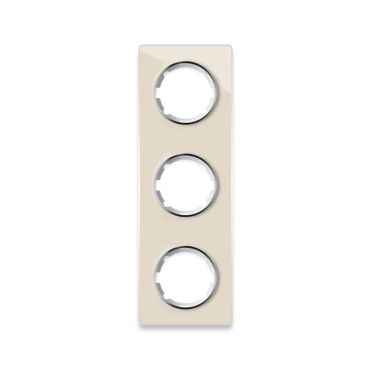 3-gang glass frame, vertical, series: Garda, beige