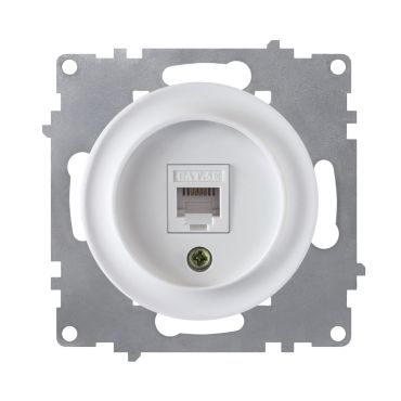 Data connection socket, network socket 1xRJ45, CAT5e, flush-mount, without frame.