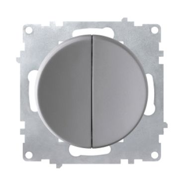 Series switch, double, 1-way, flush-mount, without frame, grey