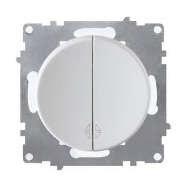 Double changeover switch, flush-mount, without frame, white