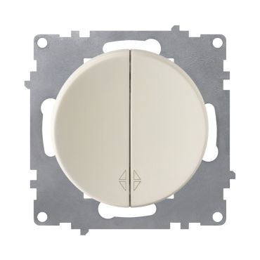 Double changeover switch, flush-mount, without frame, beige