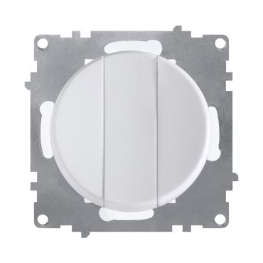 Triple series switch, 1-way, flush-mount, without frame, white
