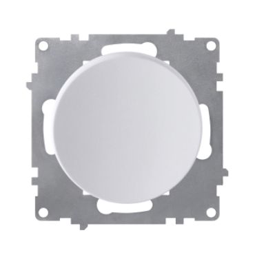 Cross switch, round light switch, screwless terminals, flush-mount, without frame, white