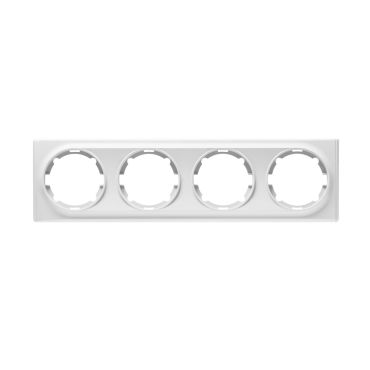 Cover frame for light switch, quadruple socket, horizontal, flush-mount, Florence serie, white
