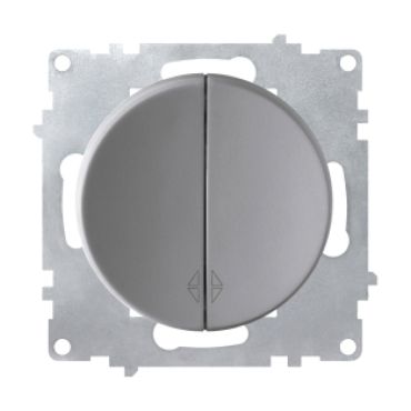 Double changeover switch, flush-mount, without frame, grey