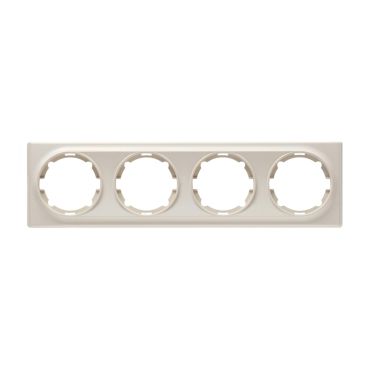 Cover frame for light switch, quadruple socket, horizontal, flush-mount, Florence series, beige