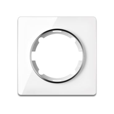 Glass cover frame for light switch, single socket, flush-mount, Garda series, white