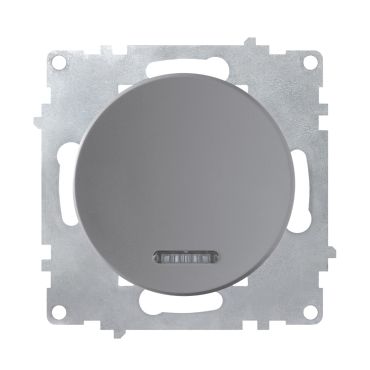 Control switch, single, 1-way, flush-mount, without frame, grey