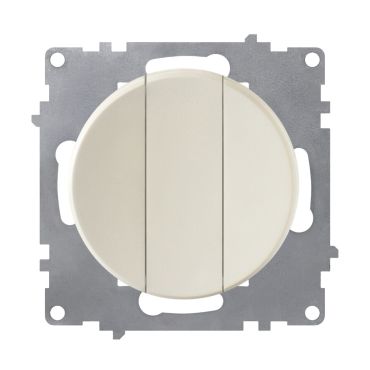 Triple series switch, 1-way, flush-mount, without frame, beige