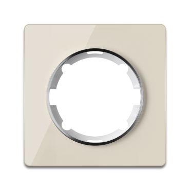 Glass cover frame for light switch, single socket, flush-mount, Garda series, beige