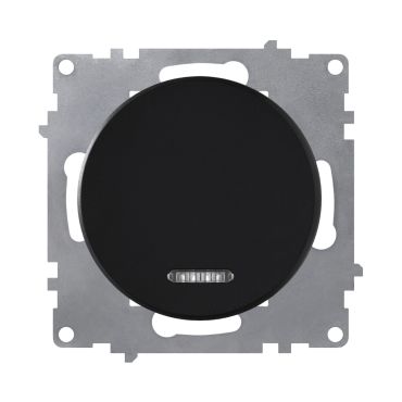 Control switch, single, 1-way, flush-mount, without frame, black
