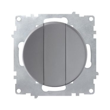 Triple series switch, 1-way, flush-mount, without frame, grey
