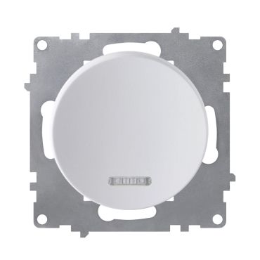 Control switch, single, 1-way, flush-mount, without frame, white