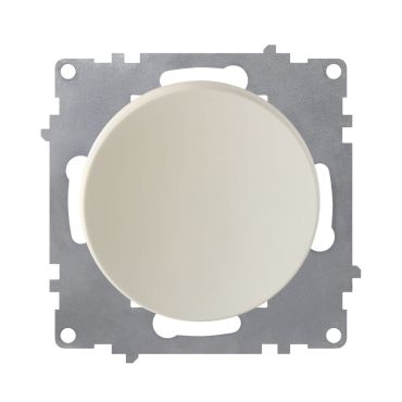 Simple push-button switch, flush-mount light switch, without frame, round, beige