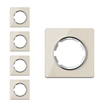 Garda Line Set of 5 Glass Cover Frames for Light Switches and Sockets, beige