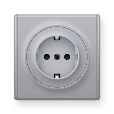 Schuko socket outlet with Florence frame - grey