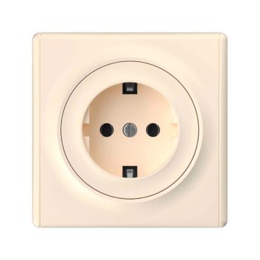 Schuko socket outlet with Florence frame - beige