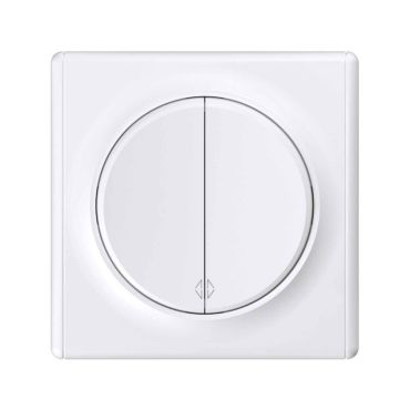 2 gang two-way switch with Florence frame - beige