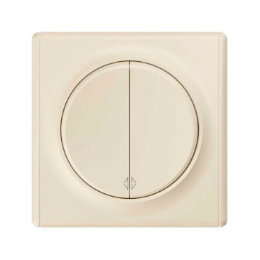 2 gang two-way switch with Florence frame - beige