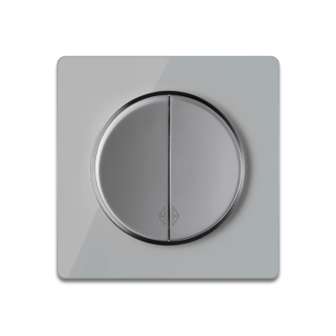 Interrupteur va-et-vient double avec plaque de finition en verre - Gris