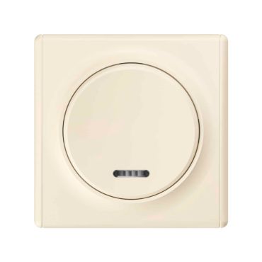 1 gang one-way switch with lighting with Florence frame - beige