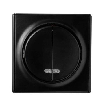 2 gang one-way switch with lighting with Florence frame - black