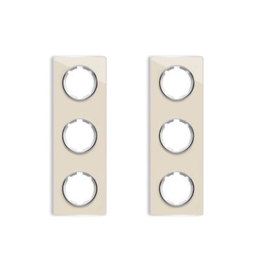 2x Garda Glass Cover Frame Set: Triple Vertical Frame, beige