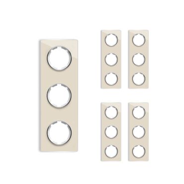 5х Garda Glass Cover Frame Set: Triple Vertical Frame, beige