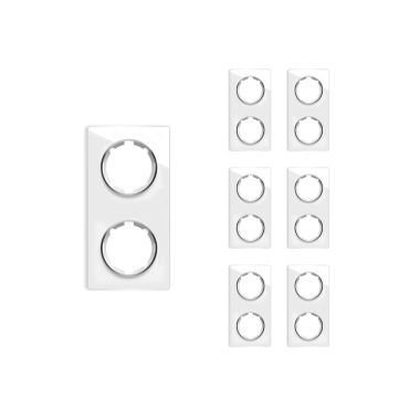 7x Garda Glass Cover Frame Set: Double Vertical Frame, white