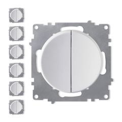 Pack de 7 interrupteurs double, 1 voie