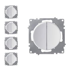 Pack de 5 interrupteurs double, 1 voie