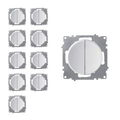 Pack de 10 interrupteurs double, 1 voie