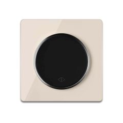 Single-pole, double-throw switch black with glass cover frame in beige