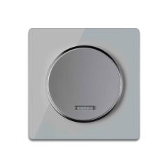 Single-pole indicator switch with glass cover frame in grey
