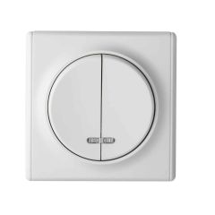 Interrupteur double, simple allumage, témoin lumineux, 1 voie, plaque Florence