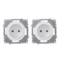 Pack de 2 prises type E avec terre 16A