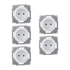 Pack de 5 prises type E avec terre 16A