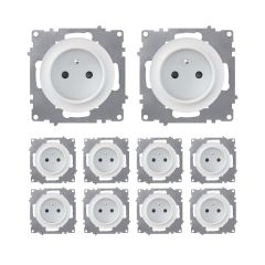Pack de 10 prises type E avec terre 16A
