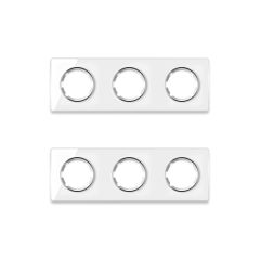 2x Garda Glass Cover Frame Set: 3-slot Horizontal Frame