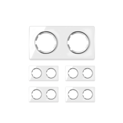 Pack de 3 plaques Garda en verre 2 postes horizontales