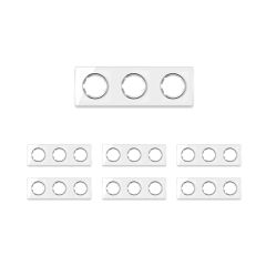 7х Garda Glass Cover Frame Set: 3-gang horizontal frame