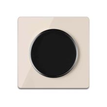 Light switch black with glass cover frame in beige