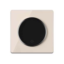Single-pole, double-throw switch black with glass cover frame in beige