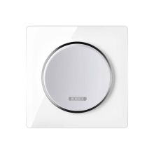 Single-pole indicator switch with glass cover frame in white 